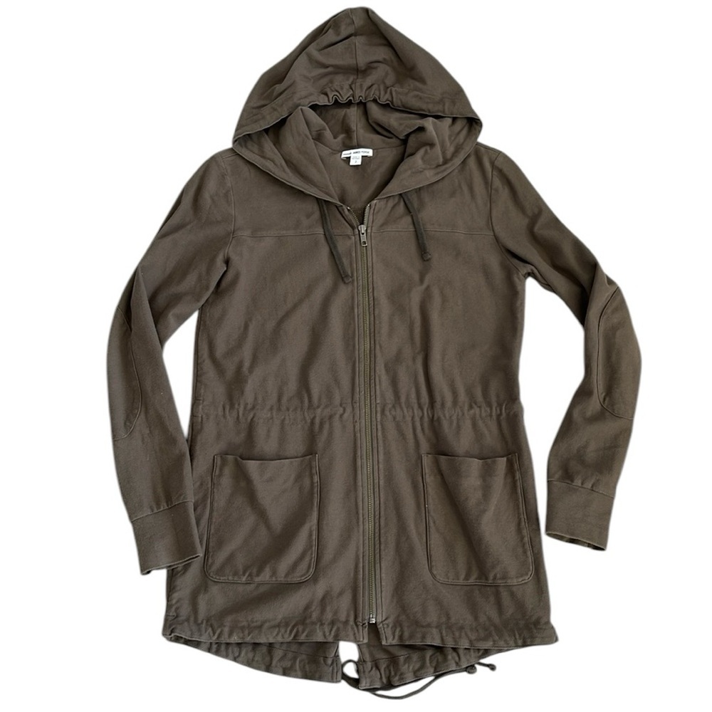 James Perse Standard Twill Jacket‎ Women’s Size 2 (Medium) Green Cinch Waist Zip